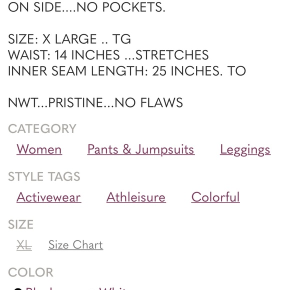 NWT KYODAN Ribbed Women XL Leggings, Black w/White stripe on sides, No Pockets - Picture 5 of 5